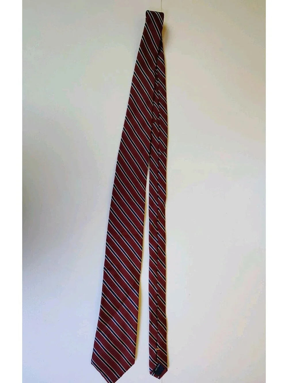 Nautica Mens Silk Tie Red Blue Repp Striped Classic Prep Regimental Casual